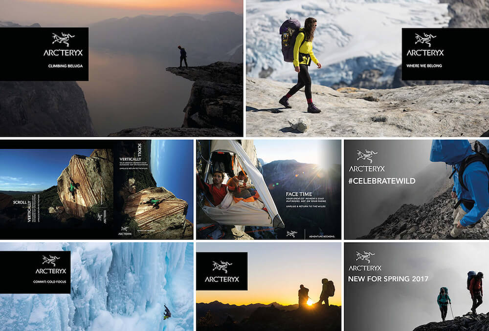 Moodboard der Arcteryx Kampagne
