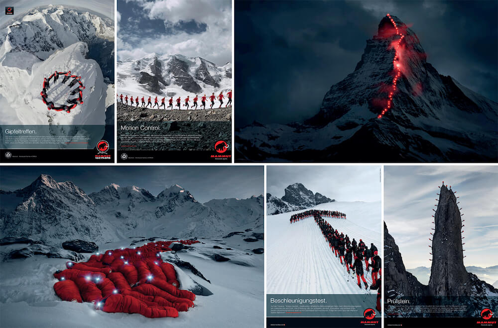 Moodboard der alten Mammut Kampagne