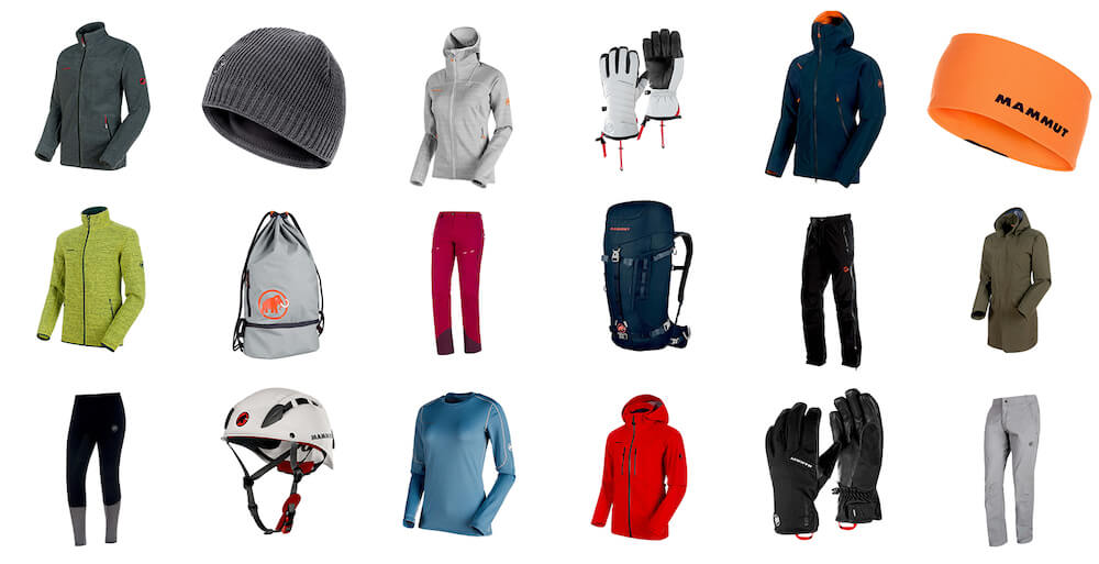 Moodboard von Mammut Produkten