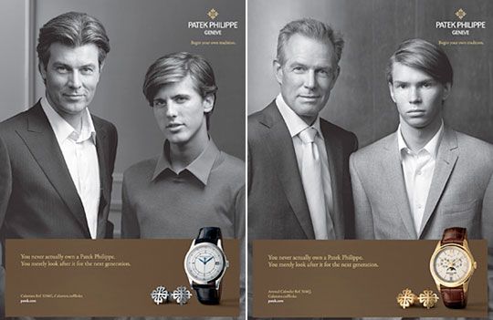 Patek Philippe bespielt dieses Motiv mit ihrer Werbung seit Jahren