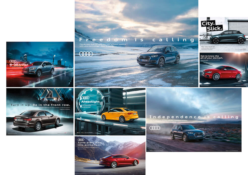 Moodboard der Audi Kampagnen